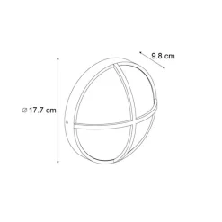 QAZQA Außenwandleuchte schwarz rund IP65 - Target