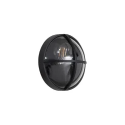 QAZQA Außenwandleuchte schwarz rund IP65 - Target