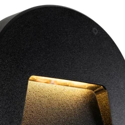 QAZQA Außenwandleuchte schwarz rund inkl. LED IP65 - Avg