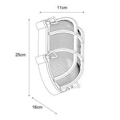 QAZQA Außenwandleuchte Silber Oval IP44 - Noutica