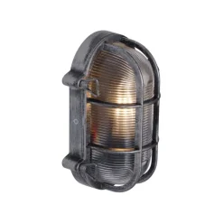 QAZQA Außenwandleuchte Silber Oval IP44 - Noutica