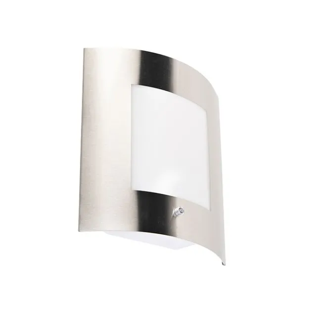 QAZQA Außenwandleuchte Stahl IP44 Hell-Dunkel-Sensor - Emmerald 1