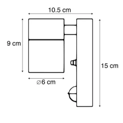 QAZQA Außenwandleuchte Stahl IP44 mit Bewegungsmelder - Solo