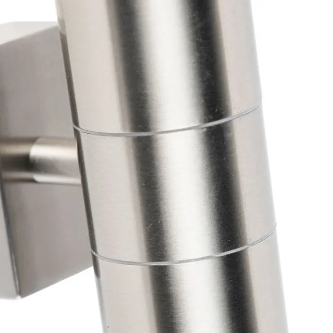 QAZQA Außenwandleuchte Stahl IP44 - Duo