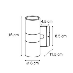 QAZQA Außenwandleuchte Stahl IP44 - Duo