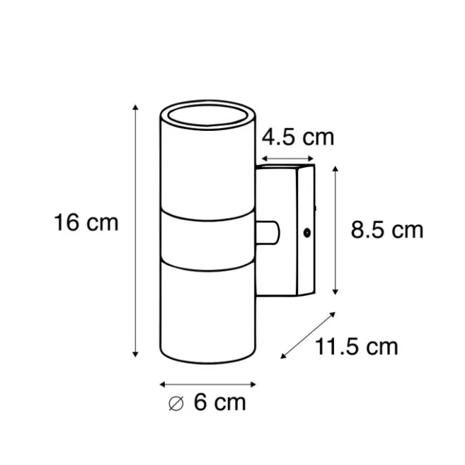 QAZQA Außenwandleuchte Stahl IP44 - Duo
