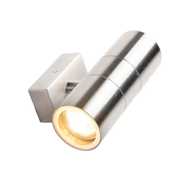 QAZQA Außenwandleuchte Stahl IP44 - Duo