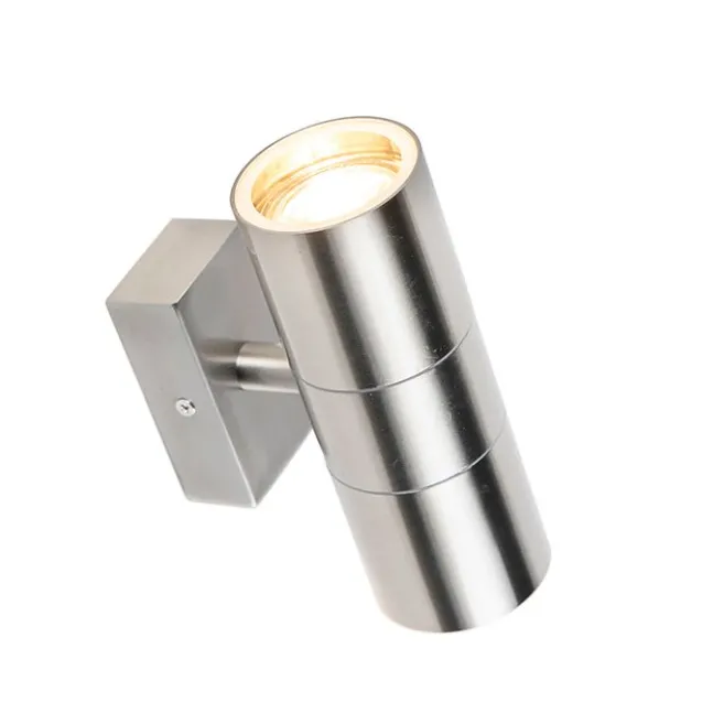 QAZQA Außenwandleuchte Stahl IP44 - Duo