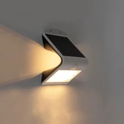 Shada Außenwandleuchte weiß 21,5 cm mit Abblendlicht und Solarsensor - Daya