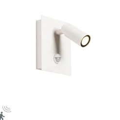 QAZQA Außenwandleuchte weiß inkl. LED IP54 Bewegungssensor - Simon