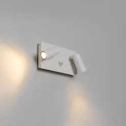 QAZQA Außenwandleuchte weiß inkl. LED 2-Licht Bewegungsmelder - Simon