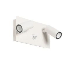 QAZQA Außenwandleuchte weiß inkl. LED 2-Licht Bewegungsmelder - Simon