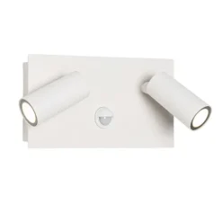 QAZQA Außenwandleuchte weiß inkl. LED 2-Licht Bewegungsmelder - Simon