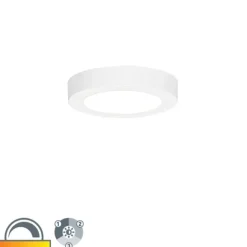 QAZQA Aufbau- oder Einbaustrahler weiß 14 cm inkl. LED 3-Stufen-Dim-to-Warm mit Dip-Schalter - Trans