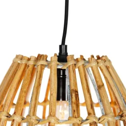 QAZQA Bambus-Hängelampe mit weißem länglichem 3-Licht - Canna Capsule