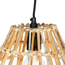 QAZQA Bambus-Hängelampe mit weißem länglichem 3-Licht - Canna Diamond