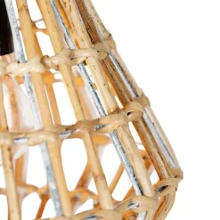 QAZQA Bambus-Hängelampe mit weißem länglichem 3-Licht - Canna Diamond