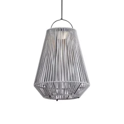 QAZQA Böhmische Tischleuchte Grau inkl. LED 3-Stufen-Dimmbar IP54 Solar Wiederaufladbar - Duca