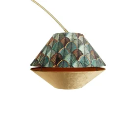 QAZQA Bogenlampe aus Messing mit doppeltem Samtschirm Blattdesign und Beige - XXL