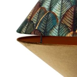 QAZQA Bogenlampe aus Messing mit doppeltem Samtschirm Blattdesign und Beige - XXL