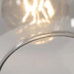 QAZQA Bogenlampe schwarz mit gold mit Rauchglas - Zuzanna