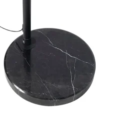 QAZQA Bogenlampe schwarz Veloursschirm schwarz mit Gold 50 cm - XXL