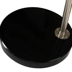 QAZQA Bogenlampe Stahl Stoffschirm weiß 50 cm - XXL