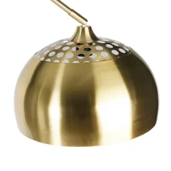 QAZQA Bogenleuchte Messing mit schwarzem Marmorsockel und Messingschirm - XXL