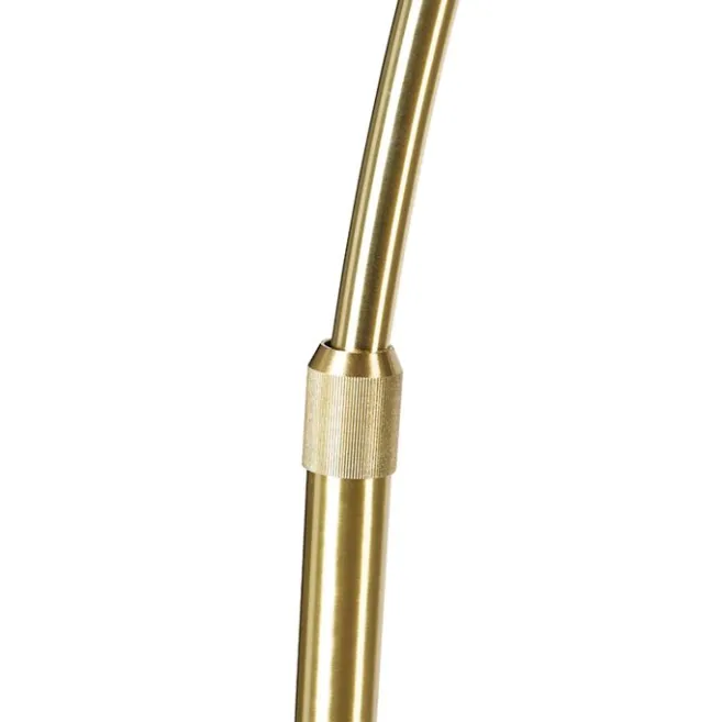 QAZQA Bogenleuchte Messing mit weißem Marmorsockel verstellbar - XXL