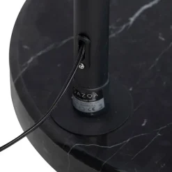 QAZQA Bogenleuchte Schwarzer Samt-Schirm Rot mit Gold 50 cm - XXL