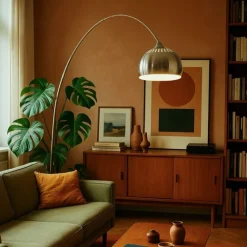 QAZQA Bogenleuchte Stahl mit weißer Marmorbasis mit Stahlschirm - XXL