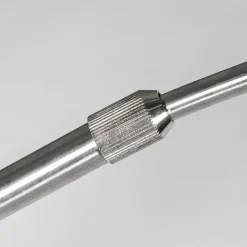 QAZQA Bogenleuchte Stahl Stoffschirm braun 45 cm - XXL