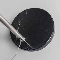 QAZQA Bogenleuchte Stahl Stoffschirm schwarz 45 cm - XXL