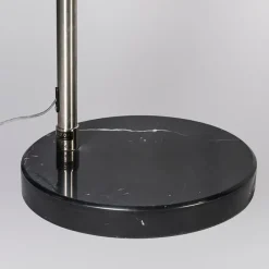 QAZQA Bogenleuchte Stahl Stoffschirm weiß 45 cm - XXL