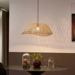 QAZQA Boho-Hängelampe Schwarz mit Bambus - Lily