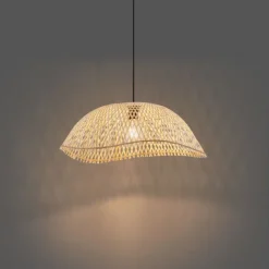 QAZQA Boho-Hängelampe Schwarz mit Bambus - Lily