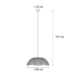 QAZQA Boho-Hängelampe Schwarz mit Bambus - Lily
