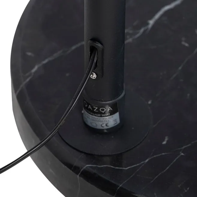 QAZQA Botanische Bogenlampe mit schwarzem Samt-Schirm Pfauen-Design 50 cm - XXL