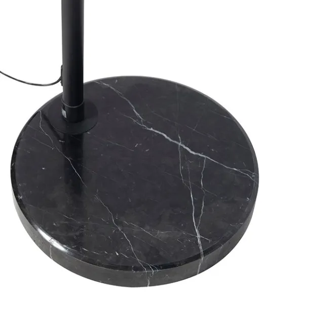 QAZQA Botanische Bogenlampe mit schwarzem Samt-Schirm Pfauen-Design 50 cm - XXL