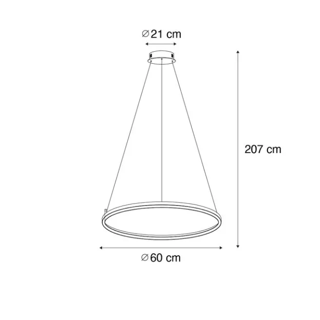 QAZQA Professional Bronze Hängelampe 60 cm inkl. LED 3-stufig dimmbar - Girello