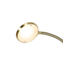 QAZQA Bronze Stehleuchte inkl. LED und Dimmer mit Leselampe - Fez