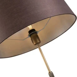 QAZQA Bronze Stehleuchte mit braunem Lampenschirm verstellbar 45 cm - Parte
