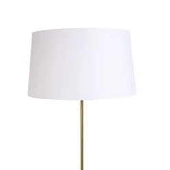 QAZQA Bronze Stehleuchte mit Leinenschirm weiß 45 cm verstellbar - Parte