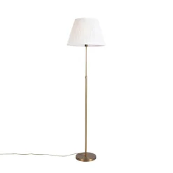 QAZQA Bronze Stehleuchte mit Plisse Creme 45 cm verstellbar - Parte