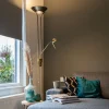 QAZQA Bronzene Stehleuchte mit Leselampe inkl. LED und Dimmer - Diva 2