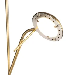QAZQA Bronzene Stehleuchte mit Leselampe inkl. LED und Dimmer - Diva 2