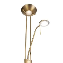 QAZQA Bronzene Stehleuchte mit Leselampe inkl. LED und Dimmer - Diva 2