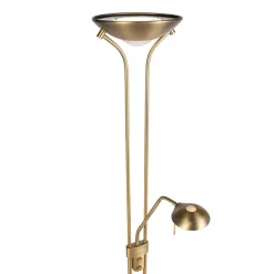 QAZQA Bronzene Stehleuchte mit Leselampe inkl. LED und Dimmer - Diva 2