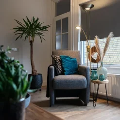 QAZQA Bronzene Stehleuchte mit Leselampe inkl. LED und Dimmer - Diva 2