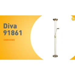 QAZQA Bronzene Stehleuchte mit Leselampe inkl. LED und Dimmer - Diva 2